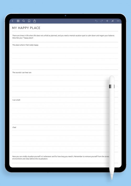 iPad Template My Happy Place