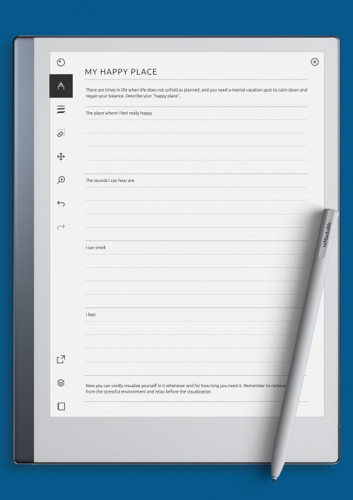 reMarkable My Happy Place Template
