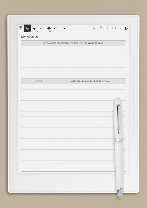 My Vision Template template for Supernote