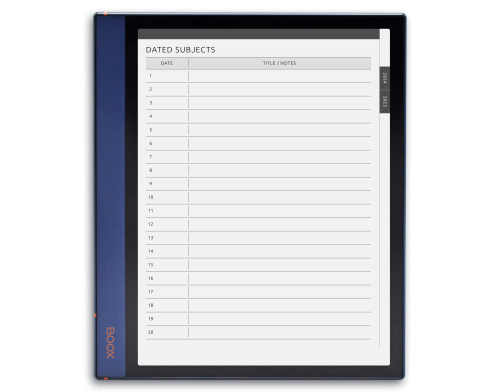 ONYX BOOX - Custom Section Planner