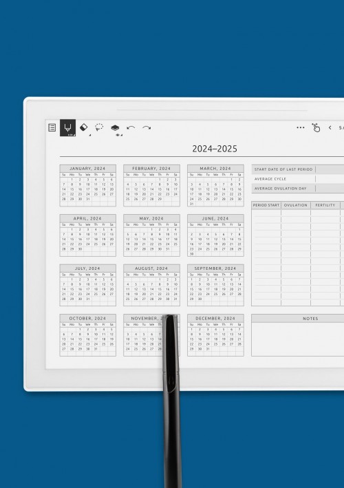 Ovulation Calendar Template for Supernote