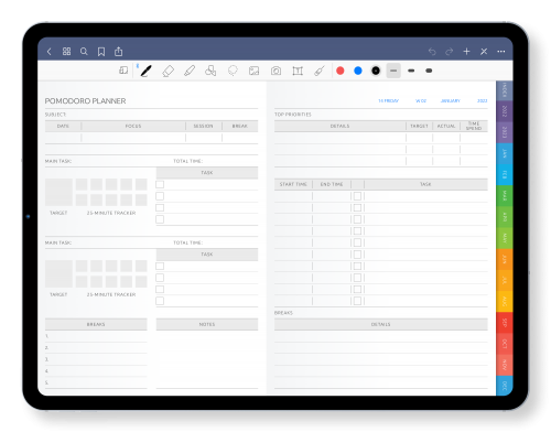 Pomodoro Digital Planner