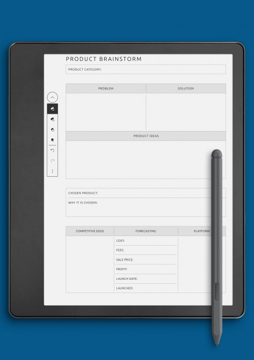 Product Brainstorm Template for Kindle Scribe