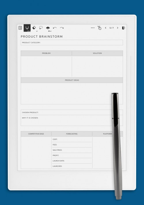 Supernote A6X Product Brainstorm Template