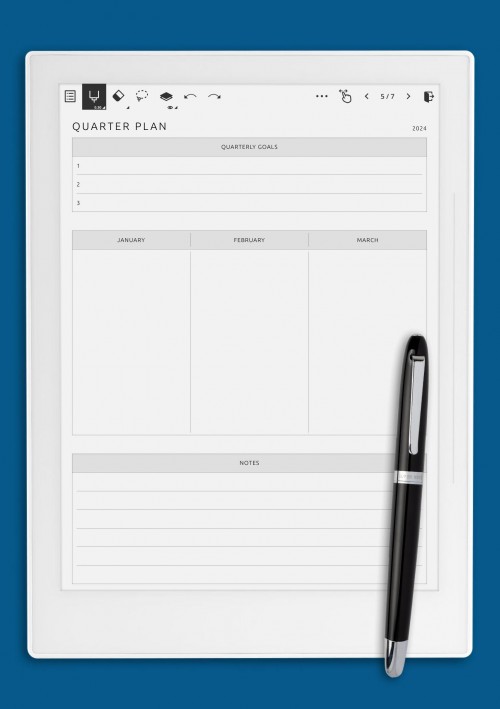 Supernote A6X Quarter Plan Template