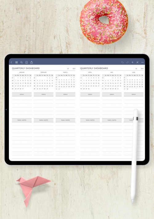Quarterly Dashboard Template for iPad