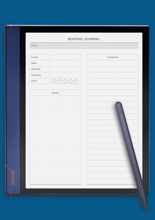 BOOX Tab Reading Journal - Minimalist Style