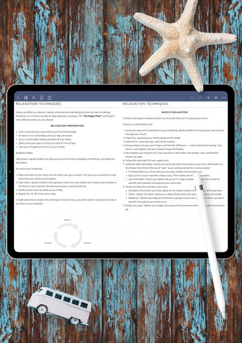 Relaxation Techniques Template for iPad