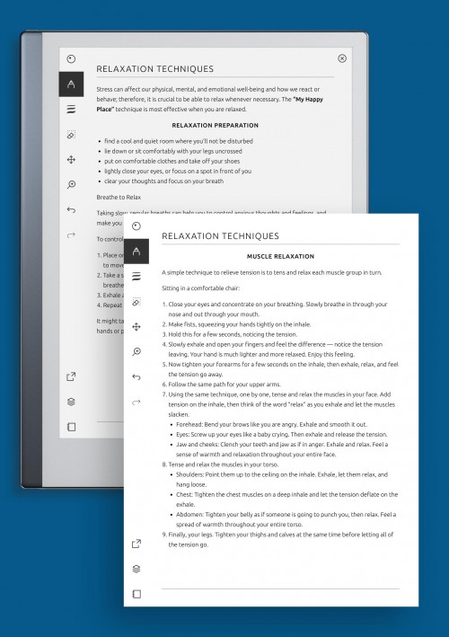 reMarkable Relaxation Techniques Template