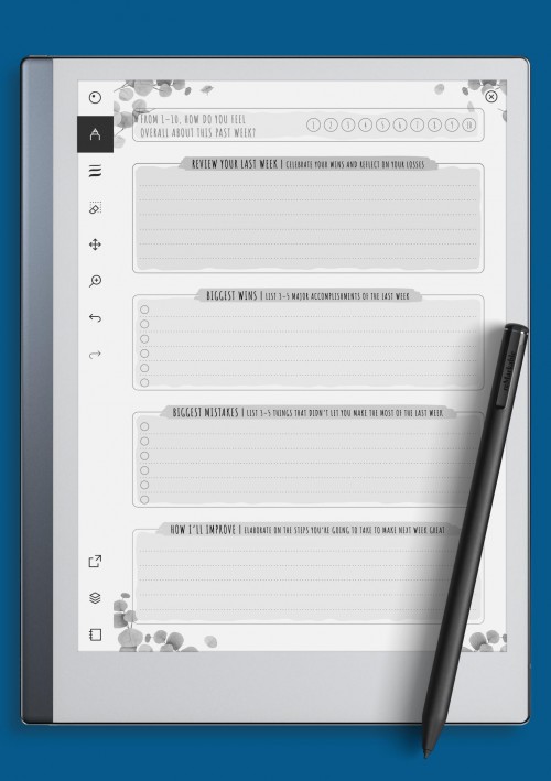 reMarkable Simple Weekly Goal Review - Floral