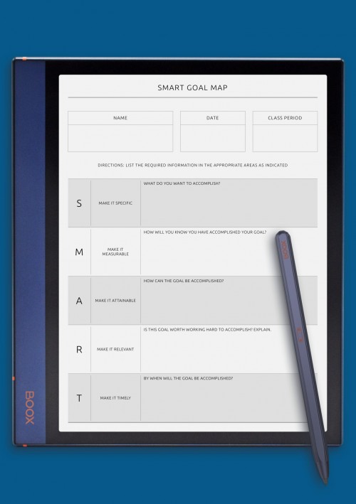 BOOX Note Air SMART Goal Map Template