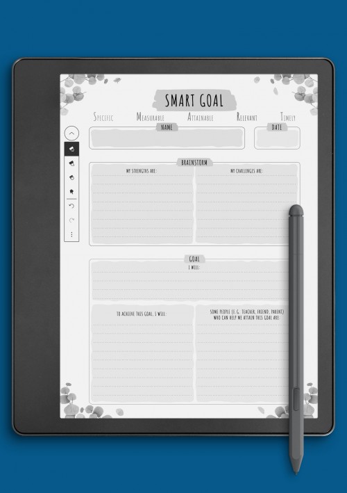 SMART Goal - Floral Style for Kindle Scribe