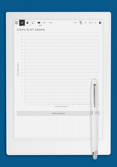 Supernote A5X Steps Plot Timetable Template