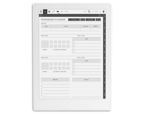 Supernote Pomodoro Planner