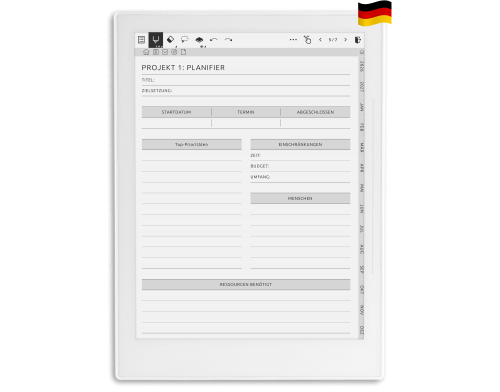 Supernote Projektplaner Supernote Projektplaner