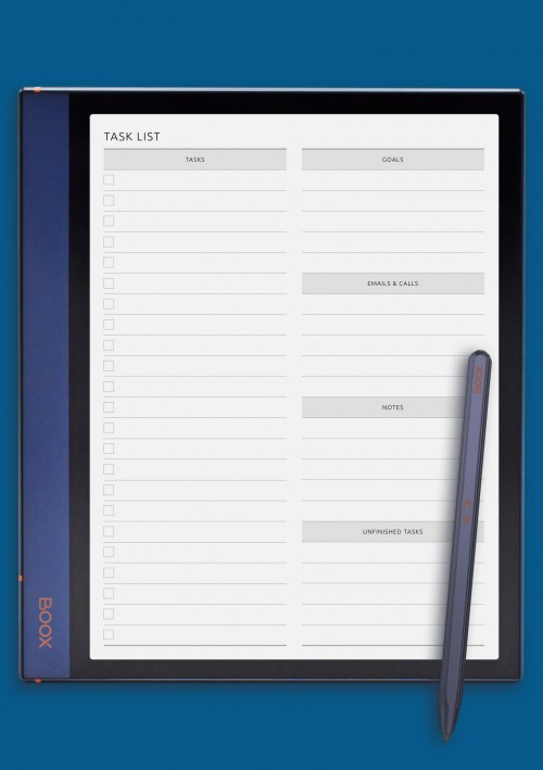 Task List Template for BOOX Note