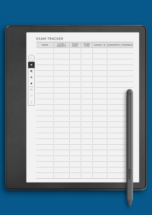 Teacher Exam Tracker: Tutoring Feedback template for Kindle Scribe