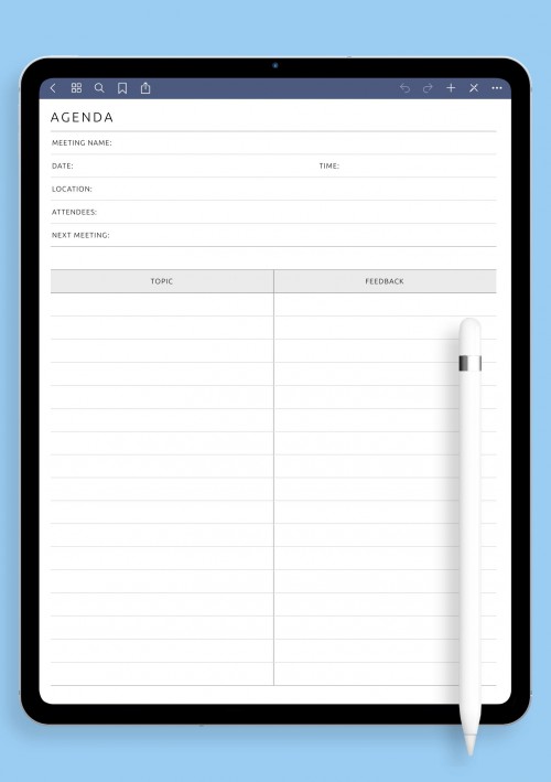 Notability Team Meeting Agenda Template