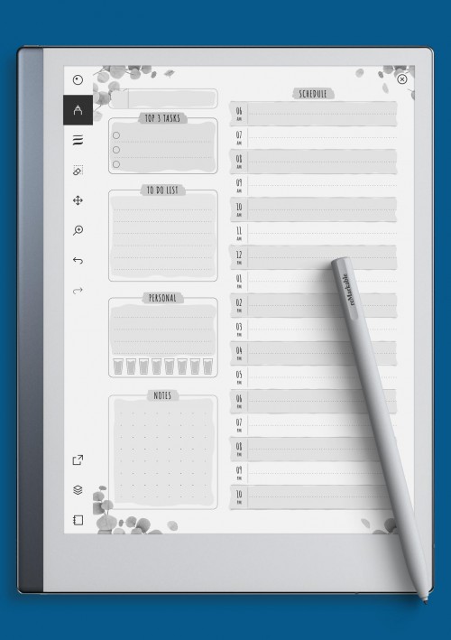 reMarkable Undated Daily Planner - Floral Style
