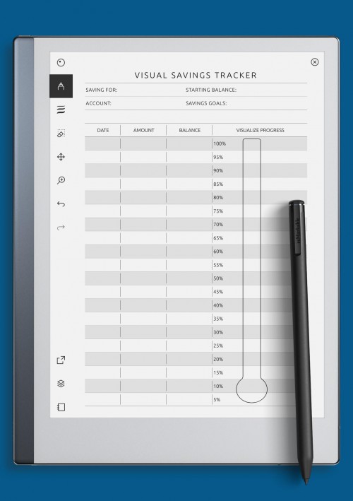 reMarkable Visual Savings Tracker Template