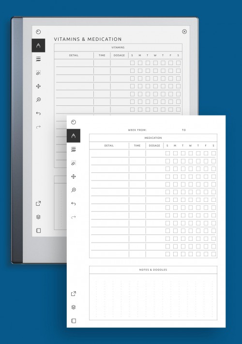 reMarkable Vitamins &amp; Medication Template