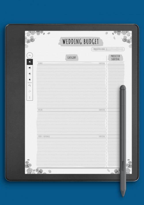 Wedding Budget - Floral for Kindle Scribe