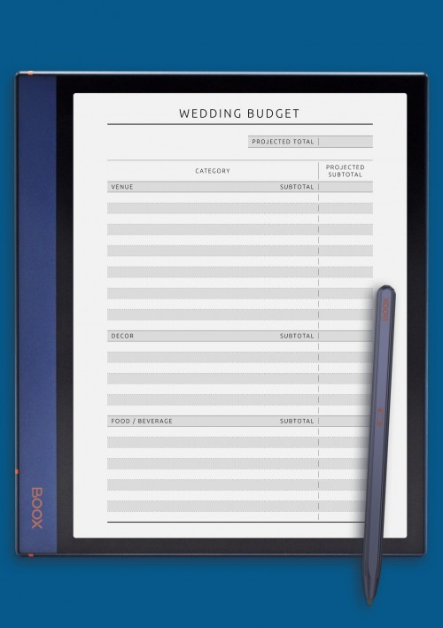 Wedding Budget - Original for BOOX Note