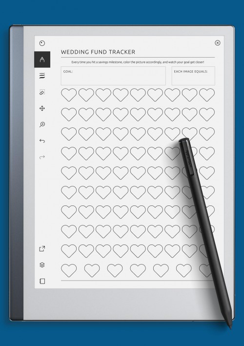 Wedding Fund Tracker for reMarkable