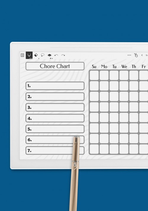 Weekly Chore Chart Template for Supernote