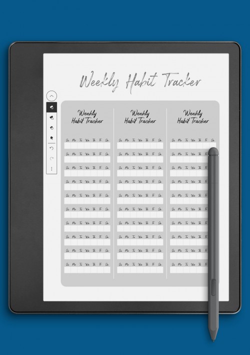 Weekly Habit Tracker Template for Kindle Scribe