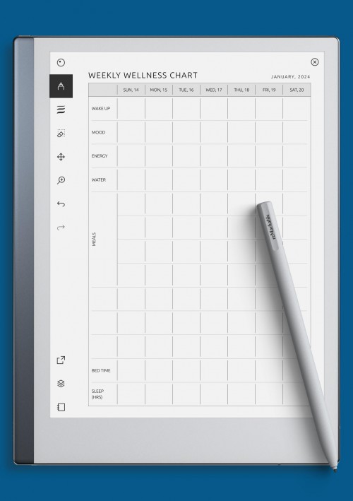 reMarkable Weekly Wellness Chart Template