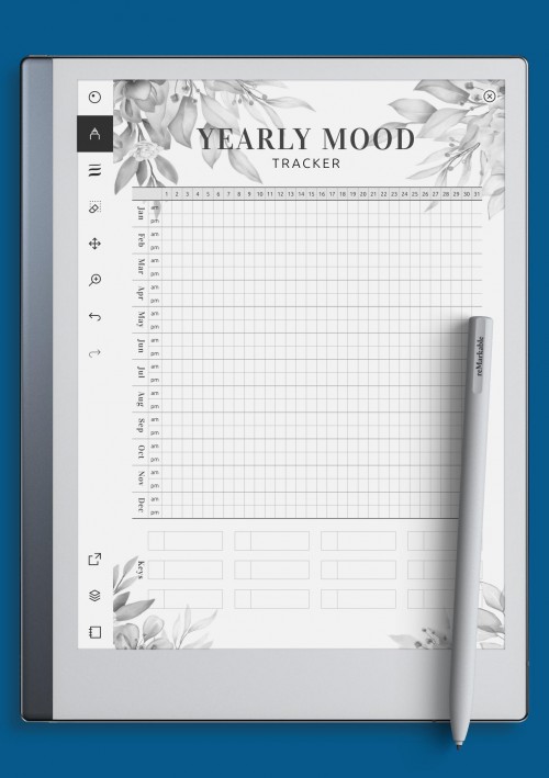 reMarkable Yearly Mood Tracker - Floral