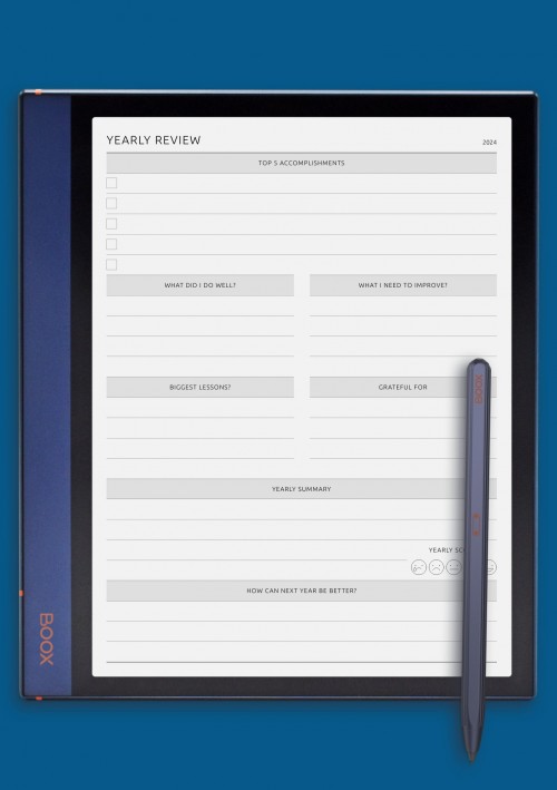 BOOX Note Air Yearly Review Template