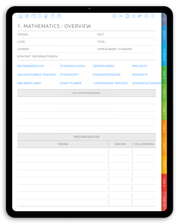 Cool Digital Student Planner in Dark Theme