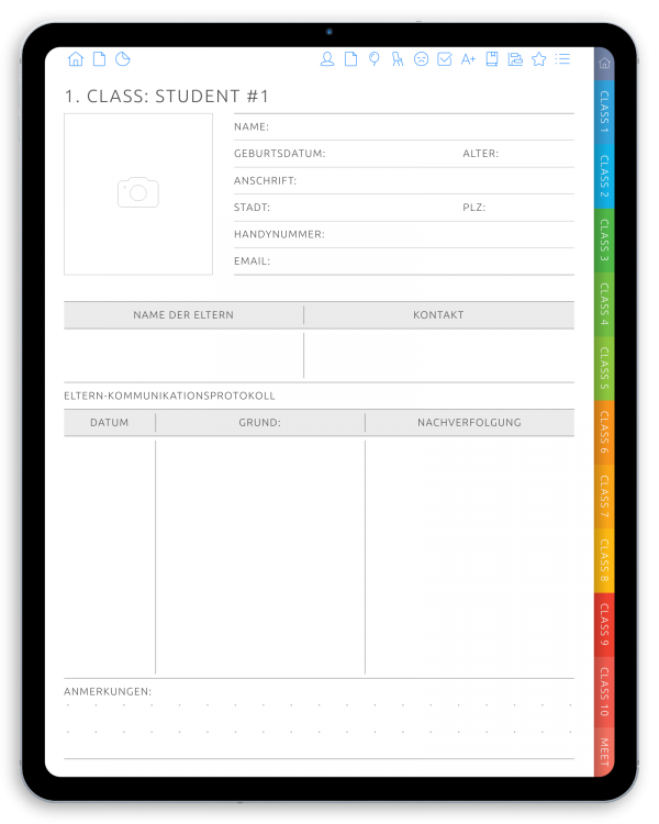 Digital Teacher Planner [Dark] for iPad and Android