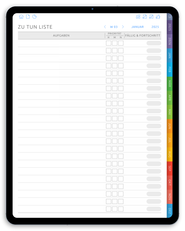 Awesome Digital Weekly To-Do Planner
