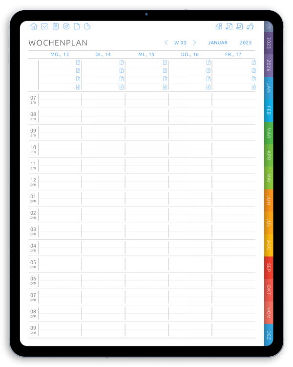 Best Digital Weekly Planner in Dark Theme