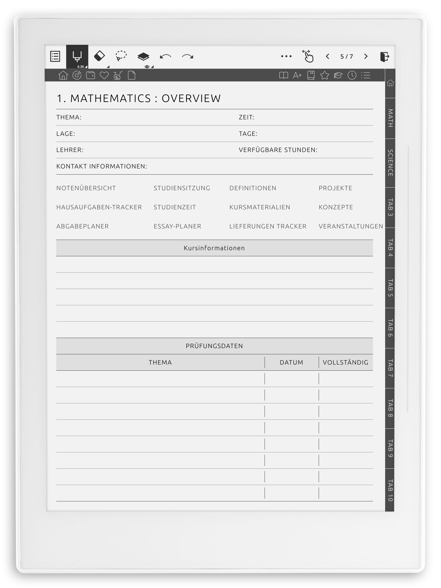Supernote Student Planner 2026 & 2027: Get Your Planner Template PDF